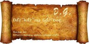 Dékány Gábor névjegykártya