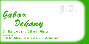 gabor dekany business card