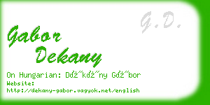 gabor dekany business card